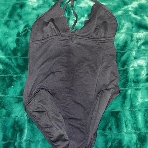 black bathing suit one piece